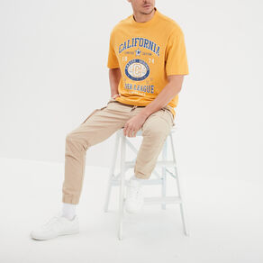 t shirt oversize manches courtes creeks jaune or homme T-shirt oversize manches courtes Creeks jaune or homme