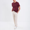 Pantalon chino mélange lin coton gris clair homme
