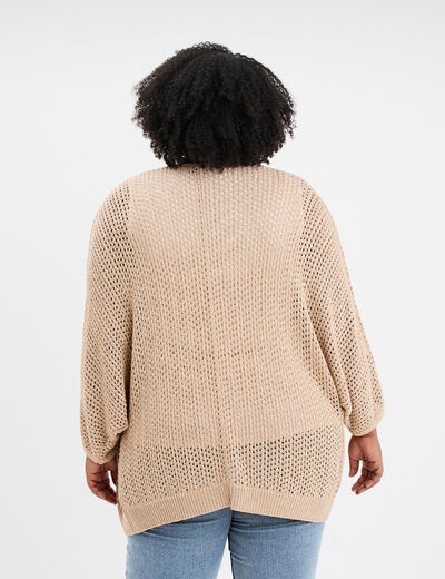 Gilet chauve-souris mi-long jaune or femme grande taille