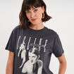 T-shirt droit coton C&eacute;line Dion gris fonc&eacute; femme