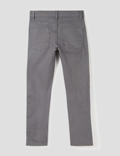 Pantalon slim stretch gris fonc&eacute; gar&ccedil;on