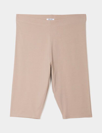 Legging court cycliste coton sable femme grande taille