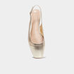 Ballerines slingback bouts carrés jaune or femme