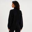 Pull droit avec col montant noir femme