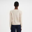 Gilet col rond manches longues ecru femme