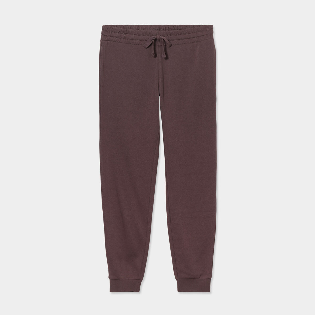 Pantalon jogging droit molleton marron foncé homme