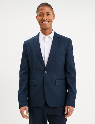 Veste blazer costume manches longues bleu marine homme