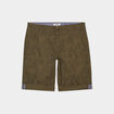 Bermuda short chino droit coton stretch vert kaki homme
