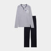 Ensemble pyjama 2 pi&egrave;ces gris fonc&eacute; homme