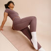 Legging de sport taille haute mauve femme