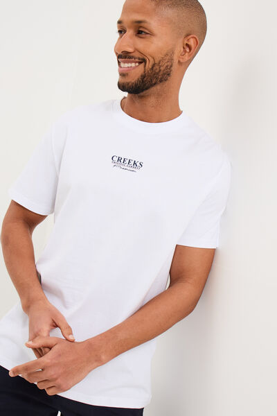 T-shirt droit manches courtes coton blanc homme