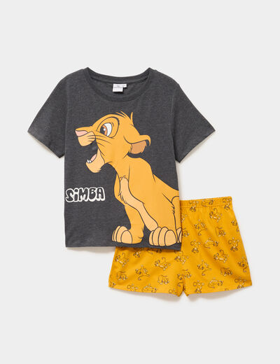 Ensemble pyjama short Le Roi lion Simba gris fonc&eacute; femme