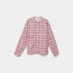 Chemise brod&eacute;e manches longues bordeaux femme