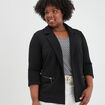 Veste ajustée manches 3/4 noir femme grande taille