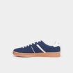 Tennis basses à lacets effet daim bleu marine homme