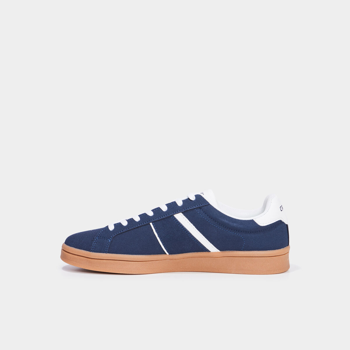 Tennis basses à lacets effet daim bleu marine homme