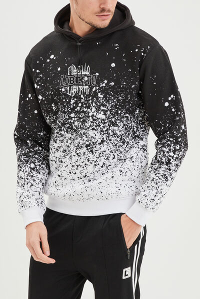 Sweat à capuche hoodie Liberto noir homme
