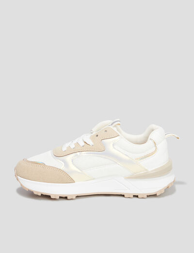 Baskets running bi-matière Creeks blanc femme