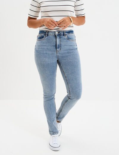 Jeans skinny taille haute denim double stone femme