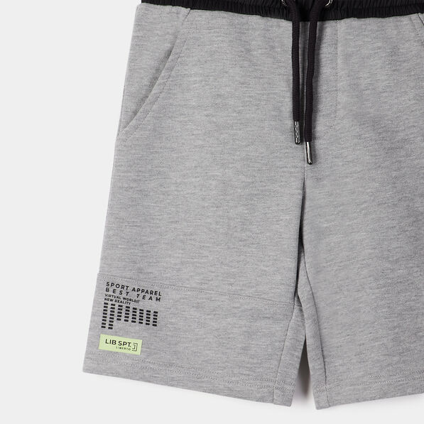 Short jogging droit Liberto gris garçon