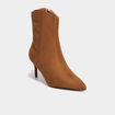 Boots &agrave; talons aiguilles 4 cm marron femme