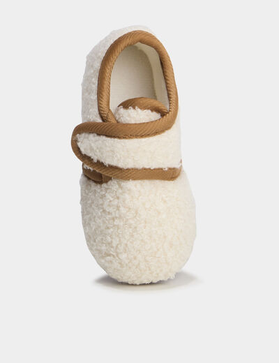 Chaussons bottillons effet polaire sable b&eacute;b&eacute; gar&ccedil;on