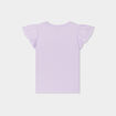 T-shirt manches papillons et paillettes mauve fille