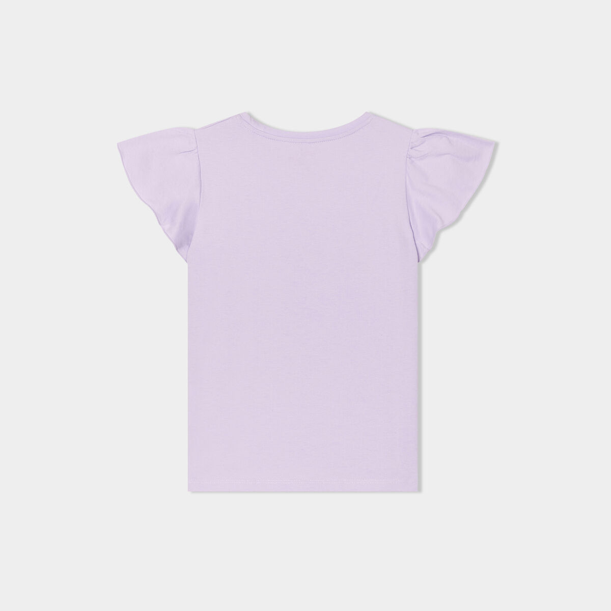 T-shirt manches papillons et paillettes mauve fille