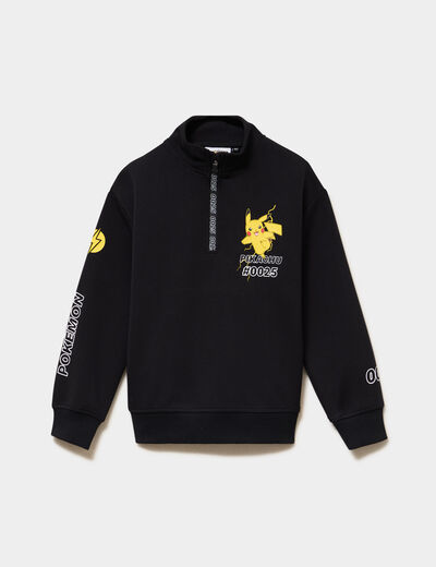 Sweat camionneur Pok&eacute;mon Pikachu noir gar&ccedil;on