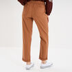 Pantalon droit taille élastiquée marron clair femme