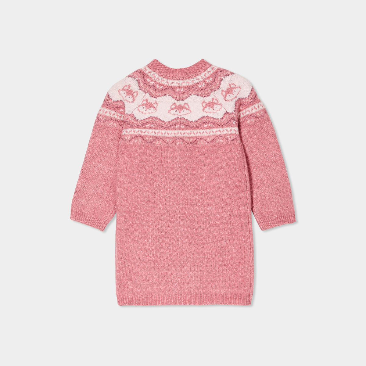 Ensemble robe tricot et collants vieux rose bébé fille