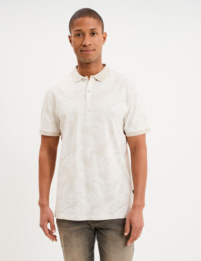 Polo jersey droit manches courtes coton gris homme