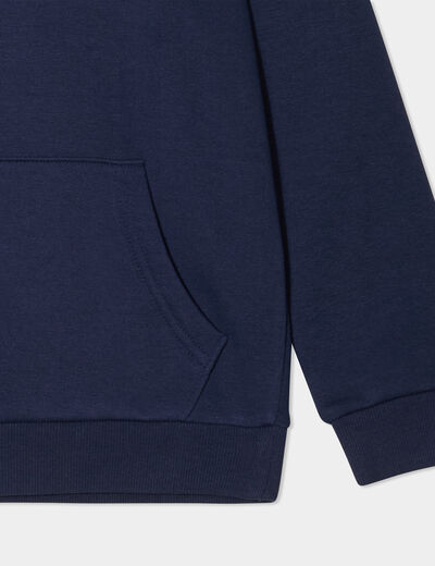 Sweat à capuche hoodie oversize bleu marine garçon