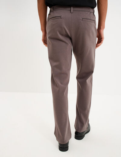 Pantalon chino regular taille &eacute;lastiqu&eacute;e gris fonc&eacute; homme