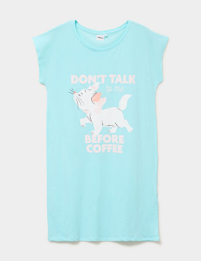 Chemise de nuit Les Aristochats Marie bleu turquoise femme