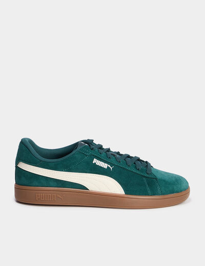 Tennis basses à lacets cuir Puma Smash vert émeraude homme