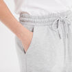 Short de jogging taille élastiquée gris clair femme