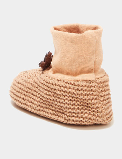 Chaussettes d'intérieur mi-hautes coton sable mixte