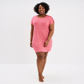 chemise de nuit manches courtes rouge femmegt Chemise de nuit manches courtes rouge femme grande taille