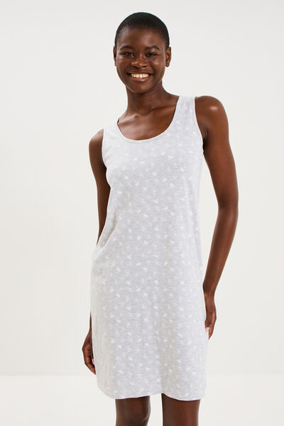 Chemise de nuit sans manches gris clair femme