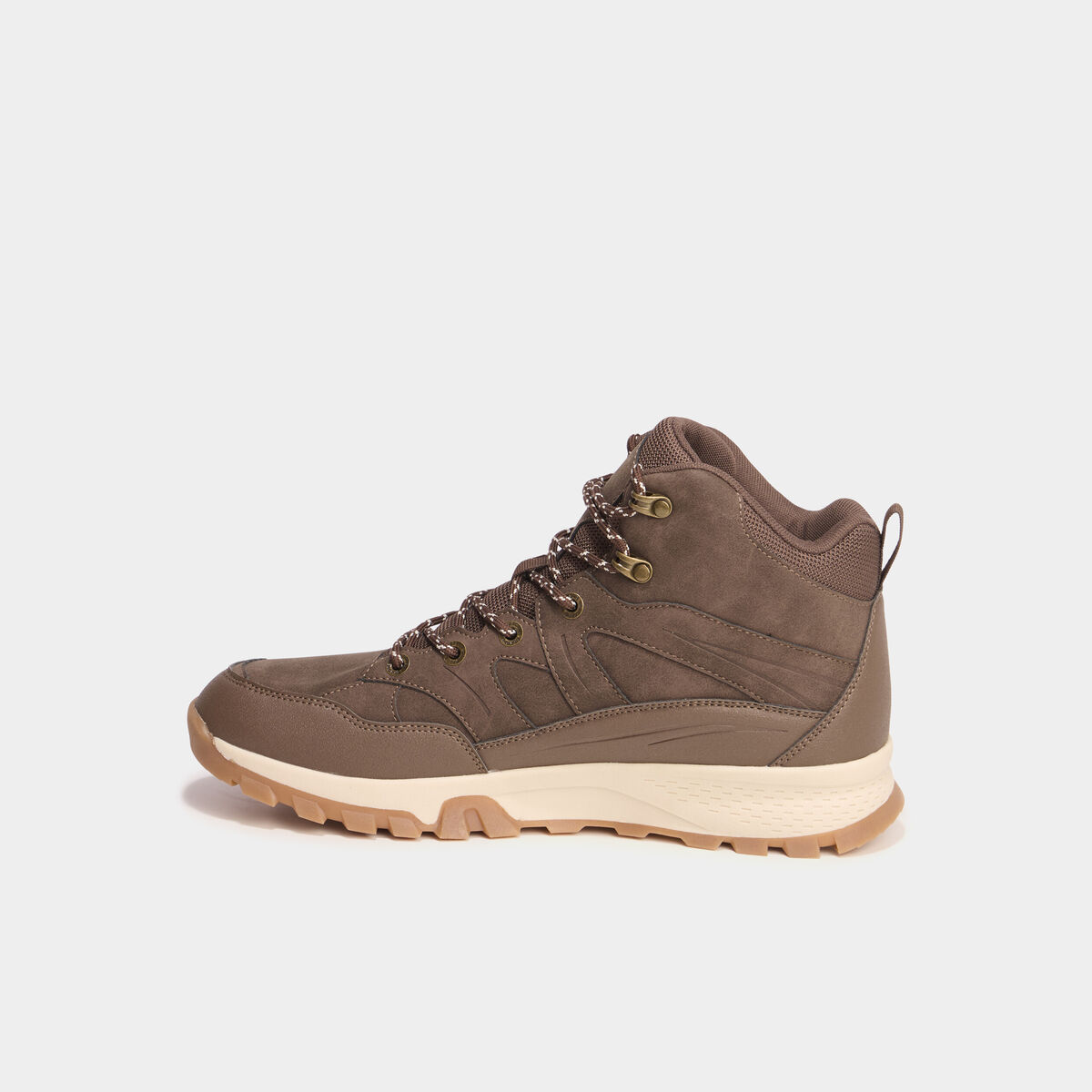 Baskets montantes &agrave; lacets marron clair homme