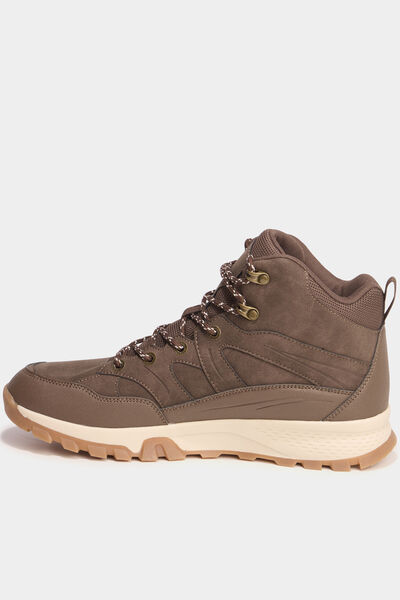 Baskets montantes &agrave; lacets marron clair homme