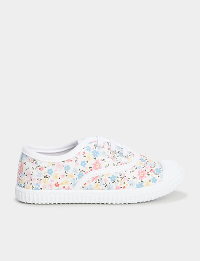 Tennis basses en toile ecru fille