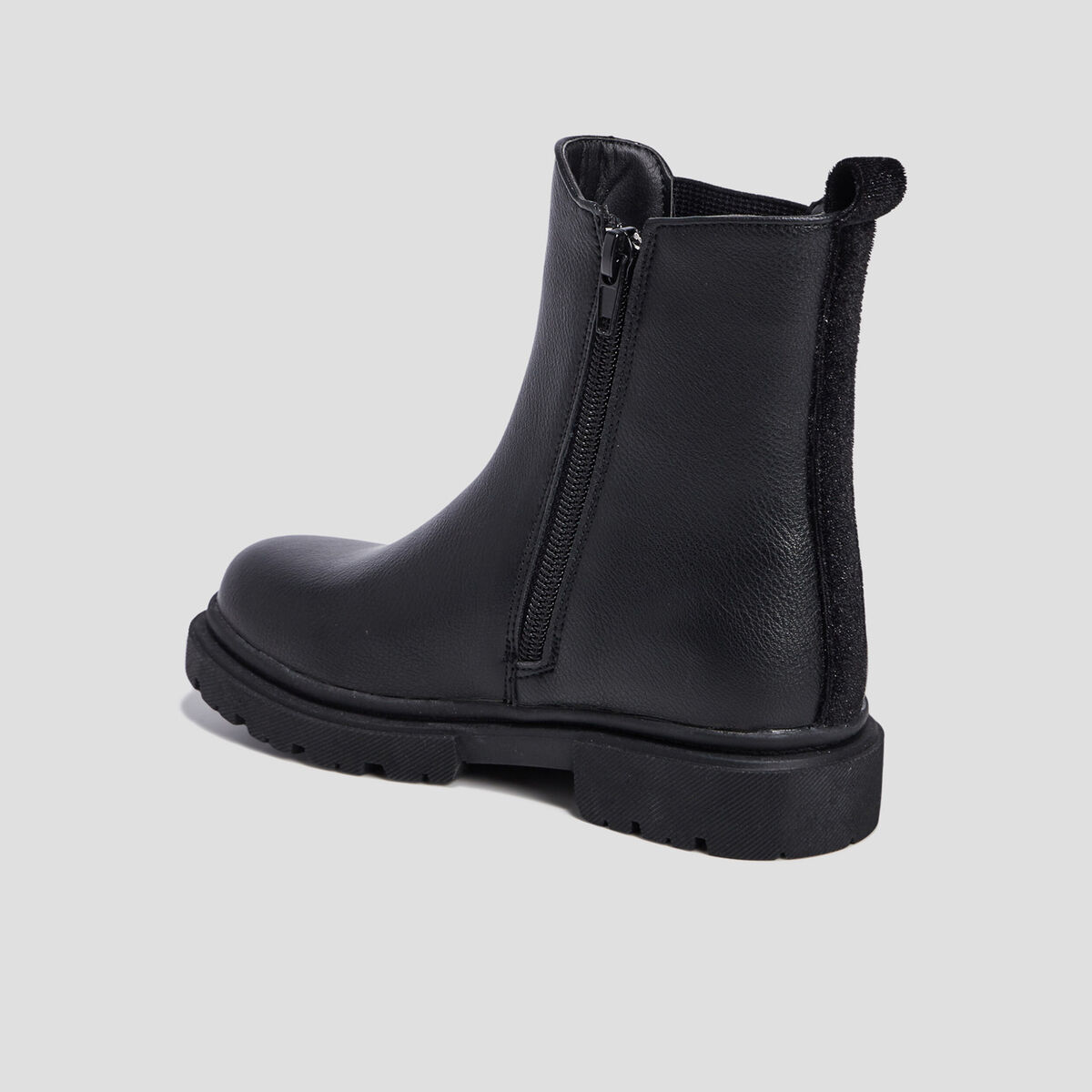 Bottines chelsea crantées noir fille