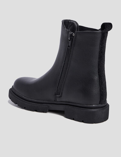 Bottines chelsea crantées noir fille