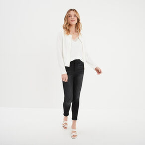 Jeans skinny 7/8ème denim noir femme
