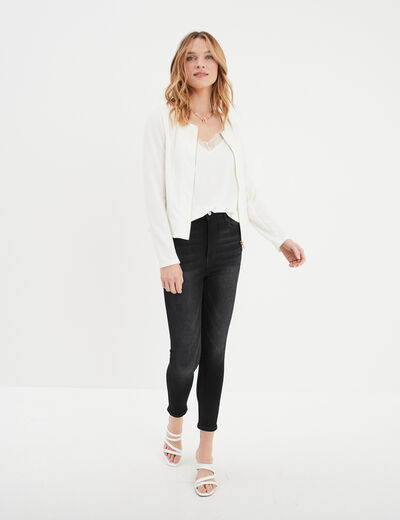 Jeans skinny 7/8ème denim noir femme