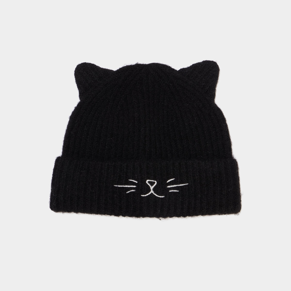 Bonnet oreille de chat noir fille