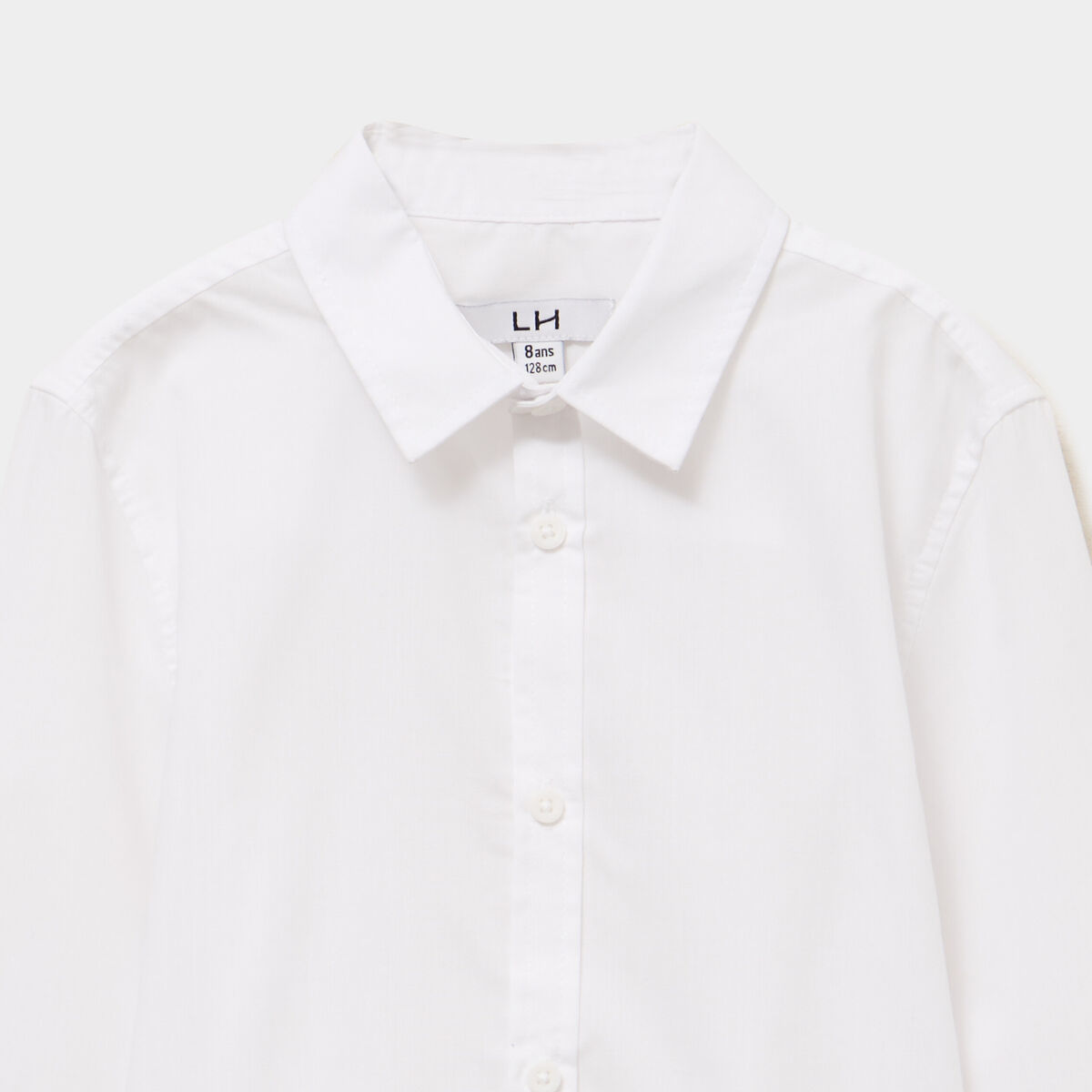 Chemise manches longues blanc gar&ccedil;on