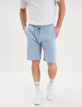 Short jogging molleton droit bleu ciel homme